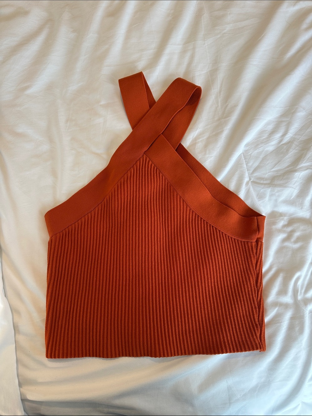 Forever 21 Ribbed One-Shoulder Crop Top - Rust